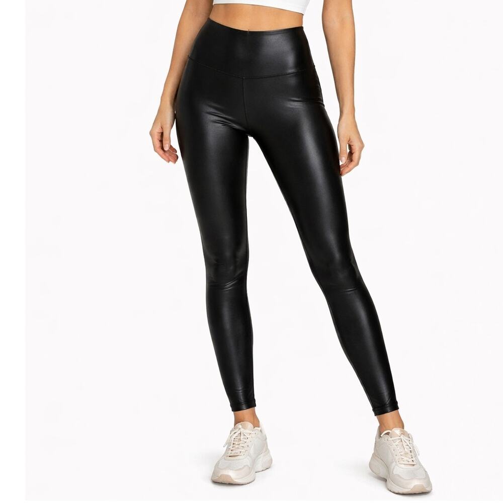 Artizia Wilfred Free Faux Leather Leggings Womens Small Black Hi Rise Stretch